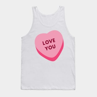 pink love you heart large Tank Top